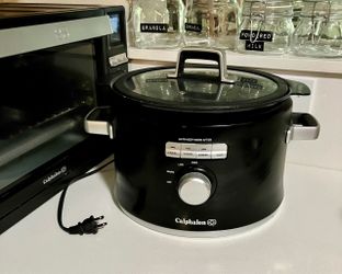 Matching Black Calphalon Countertop Oven and Slow Cooker