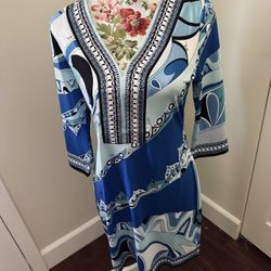 Brand New Never-Worn Emilio Pucci Knee-Length Dress In 100% Silk Jersey.