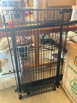 Black metal shelf