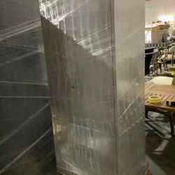 Hephastu 36 in. W x 72 in. H x 18 in. D Metal Garage Storage Cabinet with 4 Shelves 2-Doors, Freestanding Cabinet in Grey