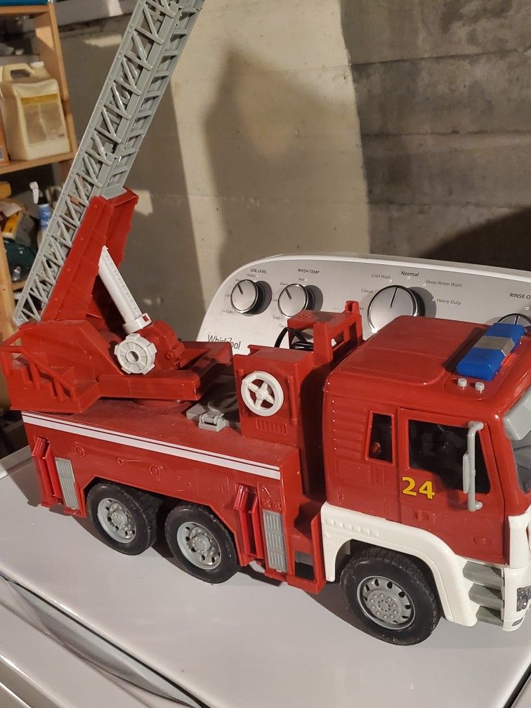 Toy Fire Engine With Lights, Sirens, Hose Etc