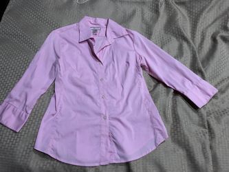 Lady Hathaway pink 3/4 sleeves button down dress shirt Size medium women’s