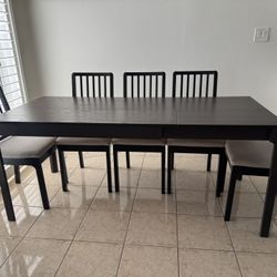 Ikea extendable table with 5 chairs