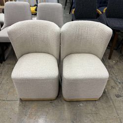 CHITA Upholstered Rolling Dining Chair on Casters Set of 2, FSC Certified Modern Fabric Dining Chair