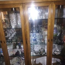 Oak And Glass China Cabinet 