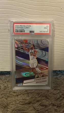 Stephen Curry red swirl PSA nine basketball card