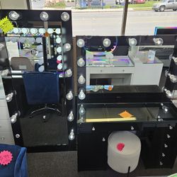 Brand New Vanity Set W/ XL Hollywood Mirror & Matching Body Mirror $998