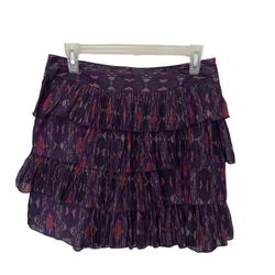 Gap Woman’s Mini Purple Ruffled Skirt, Sz 4