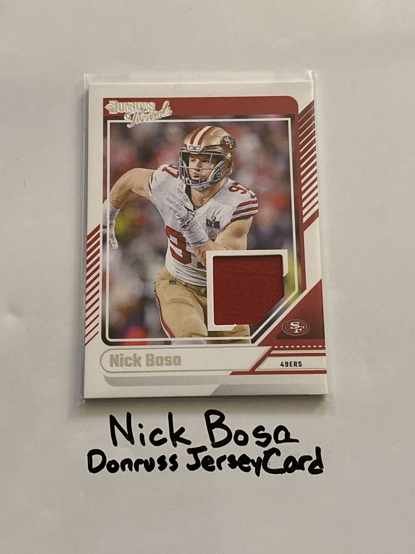 Nick Bosa San Francisco 49ers All-Pro DE Donruss Short Print Insert Jersey Card.
