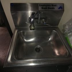 Hand sink and faucet