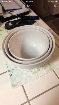 3 Stoneware Mixing Bowls