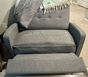 Grey Fabric Recliner Chair / Oversized Armchair