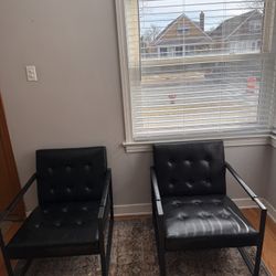 Faux Leather Accent Chairs