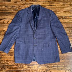 Ralph By Ralph Lauren Blue Plaid Blazer Suit Jacket Sport Coat Size 44R