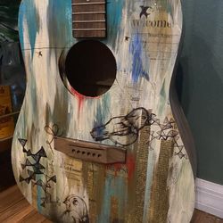 Local Artist Painted Guitar 