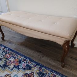 Upholstered Side Bench Hassock Ottoman Country French 