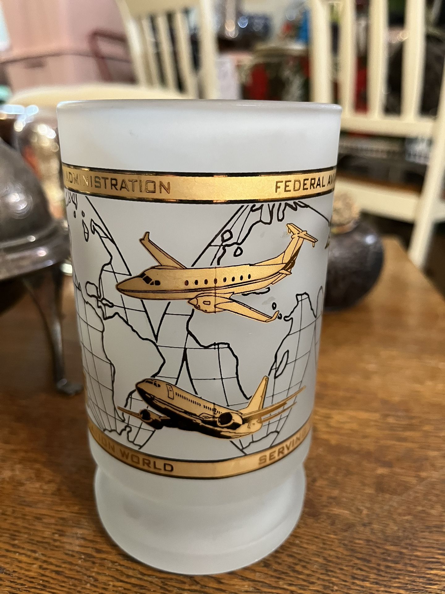 Retro 1995 Federal Aviation Administration Vaseline Glass Mug