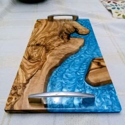 Olive wood epoxy resin charcuterie