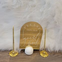 Guestbook Sign And Gold Pens