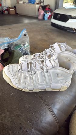 Nike Air More Uptempo White Sneakers size 11 1/2