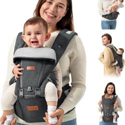 besrey Baby Carrier Hip Seat, Baby Carrier Newborn to Toddler, Front Infant Carrier, Plus Size Backpack Carrier, Walking Holder Men, Harness for Carry