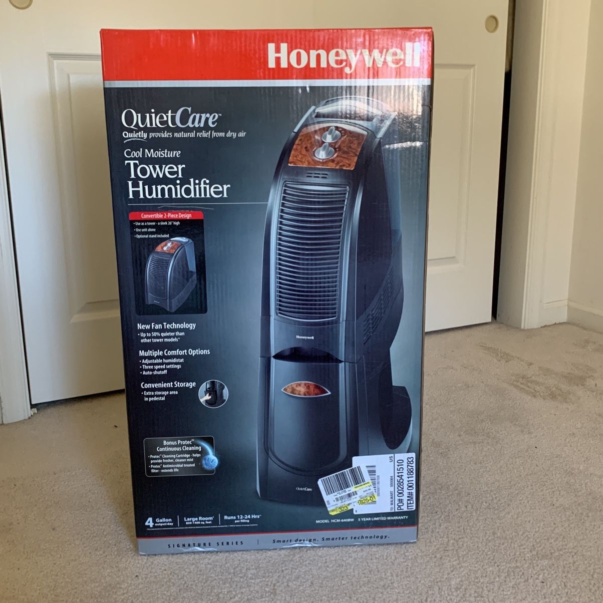 Honeywell Quiet Care Cool Moisture Tower Humifier (Still In Box)