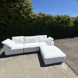 (Delivery Is Free) White Cloud Sectional Couch