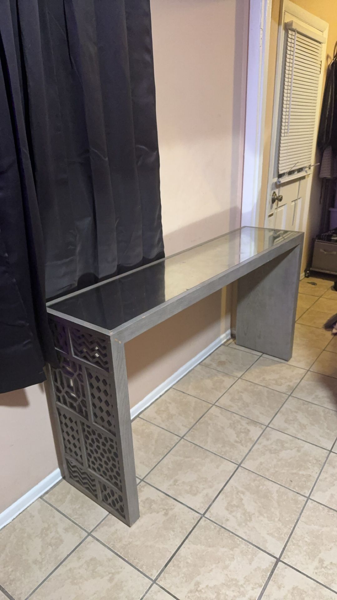 Glass Top Console Table