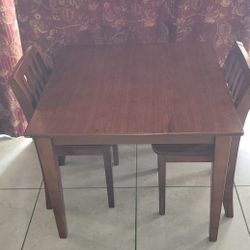 Kids Solid Wood Table & 2 Chairs Toddler