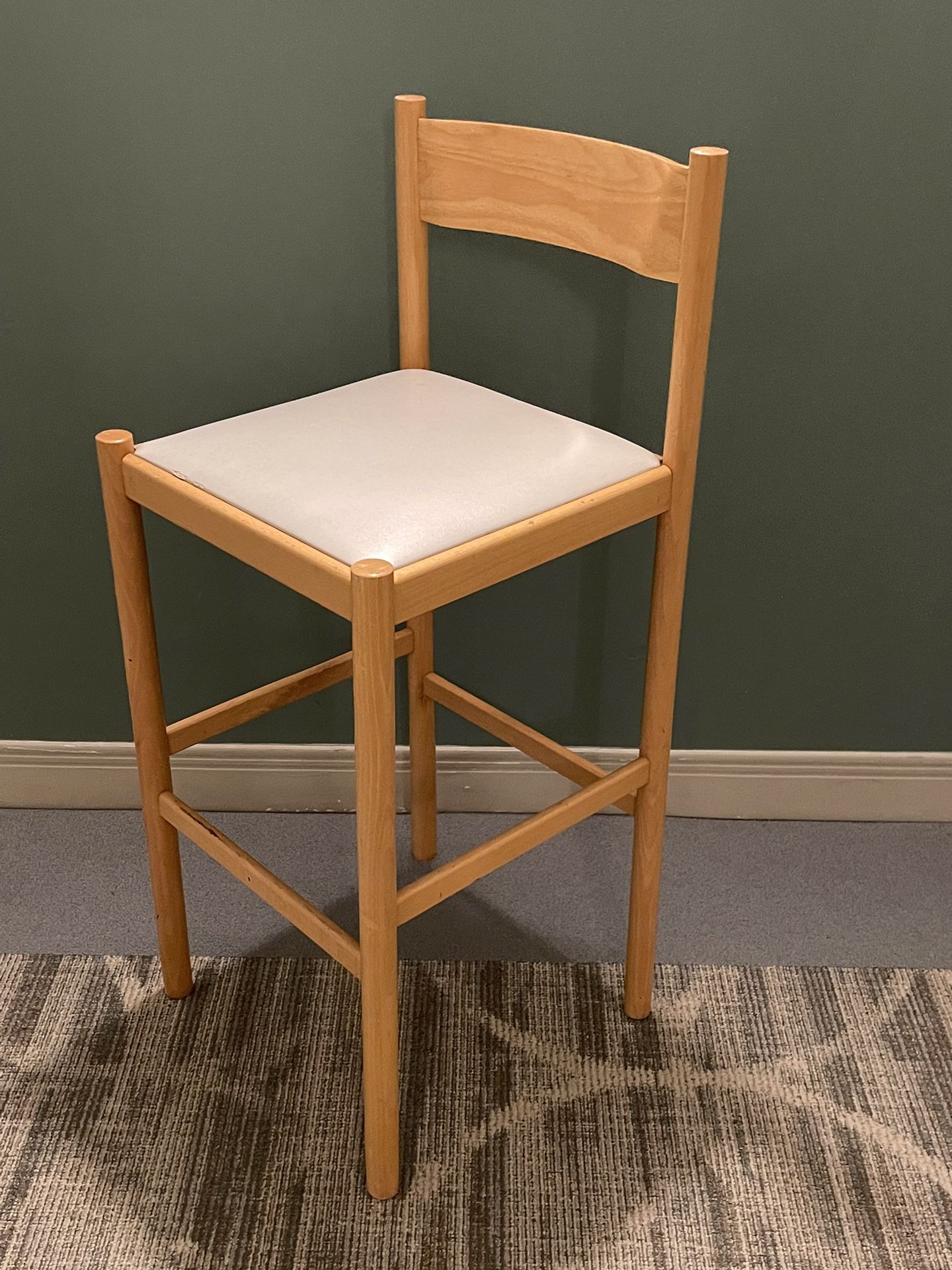 Beautiful, Strong, High STOOL  (39"H floor to top of seat back) - Polished BLONDE WOOD - firm price