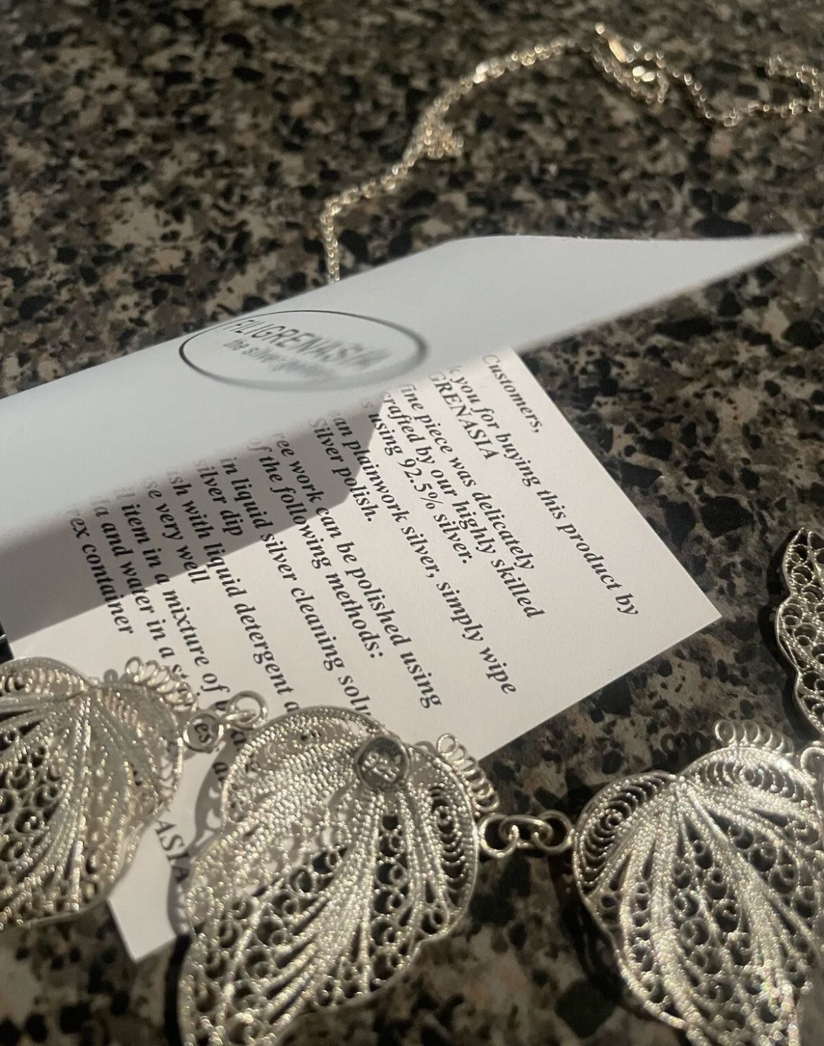 Necklace: Filigrenasia Sterling Silver Handcrafted Leaf Pendant Necklace