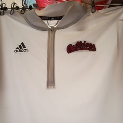 Ls White Adidas Bulldogs 1/4 Zip Knit