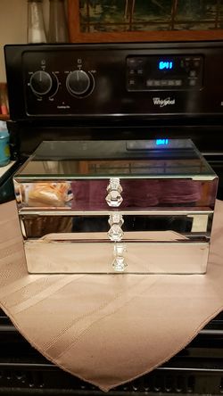 Gorgeous Mirrored Jewelry Box with Glass Knobs