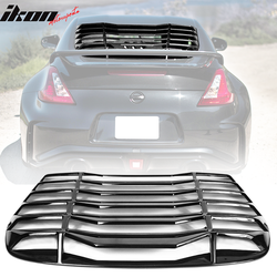 Fits 2009-2020 Nissan 370Z IKON Rear Window Louvers Cover Sun Shade - Gloss Black