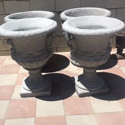 New Flower Pots Made Out Of Cement 32in H X 24in W