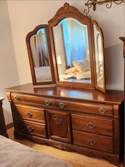 Solid cherry double dresser (optional chest and nightstands)