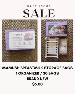 Breast milk storage bags and organizer
