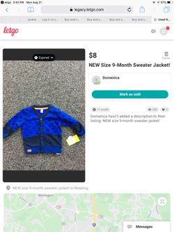 New Size 9-Month Jacket/Sweater