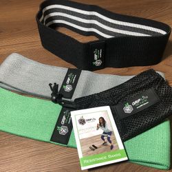 Booty Bands Fabric Resistance Bands for Yoga Home Workout (Set of 3)