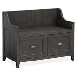 A6035-48pp Magnussen Home/ Bedroom Furniture Mosaic Storage Bench Cabinets - Peppercorn NEW 