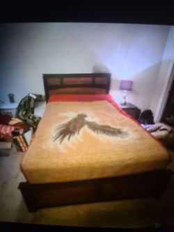 Queen Bed with Adjustable Mattress and Dressers