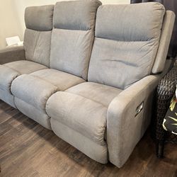 La Z Boy  2 Recliner Sofa - Select Gray Fabric 