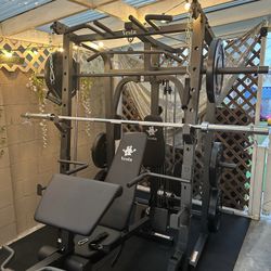   Smith Machine SM1001/FID Adj Bench/Gym Equipment/Fitness/Squat Rack/‼️⭕️WEIGHTS AND OLYMPIC BARBELL SOLD INDIVIDUALLY ⭕️‼️FREE  DELIVERY🚚 