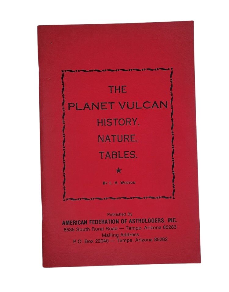 Vintage Planet Vulcan Astrology History Nature Tables
