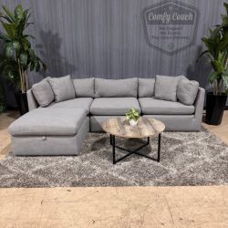 🛋️Gray Modular Sofa & Ottoman w Storage (Delivery Available!! )