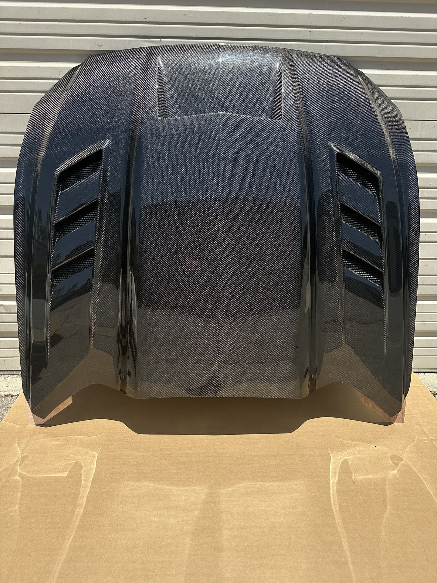 2015 2016 2017 Ford Mustang VIS Racing Terminator Style Double Sided Carbon Fiber (Extra Light Weight) Vented Hood