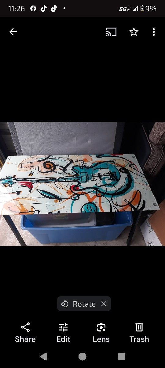 Computer Glass Table/Coffee Table Hand Painted One Of A Kind.