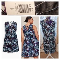 Torrid NWT 6X Multicolor Mini Chiffon Dress With Ruffles