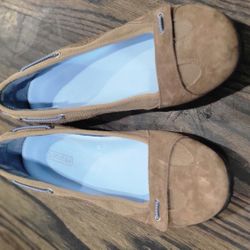 Profoot Womens Ballet Flat Loafers Leather Tan Light Brown 7 1/2