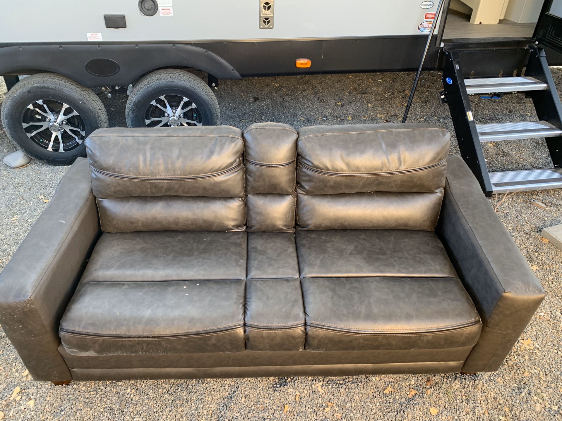 Brand new brown leather couch sofa
